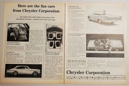 1962 Print Ad Chrysler Cars Valiant Signet, Lancer GT, 300, Plymouth Sport Fury - $15.79