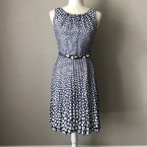 Trina Turk Millicent Dots Print Georgette Dress Blueberry sz 2  - £30.92 GBP