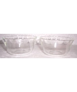 Vintage Pyrex (2) Clear Glass Custard Bowls With a Frill Top Design 6 OZ - $18.00