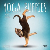 2023 Yoga Puppies 7x7 16-Month Mini Wall Calendar - £7.82 GBP