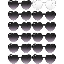 12 Pairs Heart Shaped Sunglasses Rimless Bride Sunglasses Transparent He... - £21.93 GBP