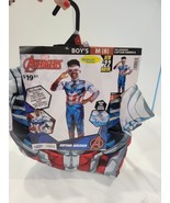 Avengers Captain America Costume Boys Medium 8 Marvel Jumpsuit Mask Hall... - $19.99