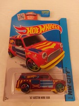 Hot Wheels 2015 #027 Red &#39;67 Austin Mini Van HW City - HW Art Cars Series MOC - £6.04 GBP