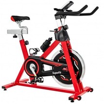 Exercise Bike with 30lbs Steel Flywheel - Color: Black &amp; Red - £202.64 GBP