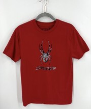 Spyder Mens T Shirt Size Small Red Gray Graphic Short Sleeve Tee Cotton - £15.58 GBP