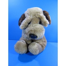 Vintage Plush Puppy Stuffed Toy Adorable Brown &amp; Tan Dog 1986 Polyester Made in - $14.03