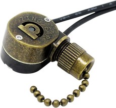 Ceiling Pull Chain Switch Ze-109M Zing Ear Metal Pull Chain, Antique Bronze - £25.49 GBP