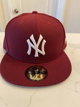 Yankees Fitted 59fifty Fitted Size 7 5/8 Crimson Color - £27.40 GBP