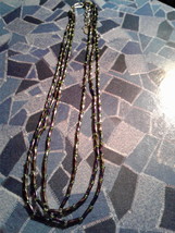 Zad 3 Strand Metalic Glass Bead Necklace - £3.93 GBP