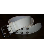 Women&#39;s OFF-WHITE Belt w/Grommets - Double Prongs - Sz SM -MADE IN U.S.A... - £7.84 GBP