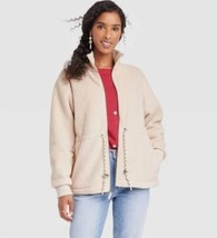 Women&#39;s Plus Size 1X Fleece Jacket Zip Up Universal Thread Cream Ivory - £17.27 GBP