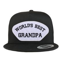 Trendy Apparel Shop World&#39;s Best Grandpa Patch 5 Panel Flatbill Baseball Cap - B - £19.97 GBP