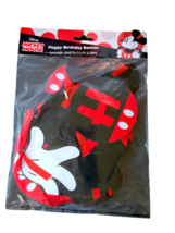 Disney Mickey Mouse Birthday Party &quot;Happy Birthday&quot; Banner Black/Red NEW - £9.45 GBP