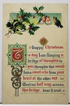 Happy Christmas Beautiful Poem Embossed c1910 Postcard I6 - £3.13 GBP