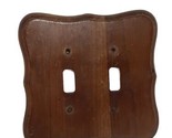 Vintage Wood Light Switch Plate Cover, Double Toggle, 1960&#39;s 1970&#39;s  - $4.37