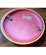 Vintage 60s 25” Round Fiberglass Snow Saucer Disc Sled Red Yellow Trim H... - $1,180.06 MXN