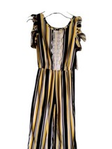 One Step Up Girls Sz 6X Striped Jumpsuit Lace Cold Shoulder Stretch Ruffle Lace - £7.95 GBP