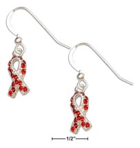 Earrings Sterling Silver Red Swarovski Crystal Awareness Ribbon Survivor Earring - £57.41 GBP+