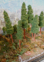 Lot: 6 Spruce Fir Trees 6-8&quot; Trees for Wargames, HO/O Scale Model Train Layouts - £10.91 GBP