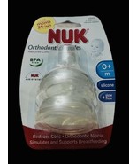 NUK Orthodontic 2pc Wide Neck Slow Flow Silicone Nipples 0mo+ Sz. 1 Germ... - $24.95