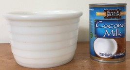 Vintage Antique 1930s Art Deco Beehive White Milk Glass Small Mixing Bowl 3.75&quot; - £63.94 GBP