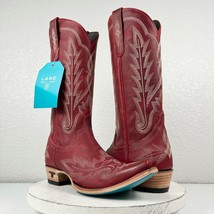 NEW Lane LEXINGTON Red Cowboy Boots 8.5 Western Wear Leather Mid Calf Snip Toe - £191.65 GBP