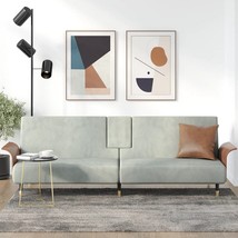 Sofa Bed with Cup Holders Light Gray Velvet - $8,529.90 MXN