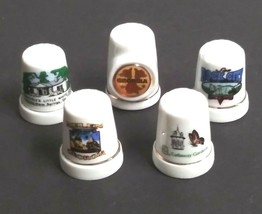 Lot of 5 Georgia GA Themed States Sewing Ceramic Porcelain Vintage Thimb... - £6.24 GBP