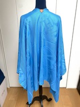 Hermes Shawl Poncho New Libris 140 cm Cashmere silk scarf stole blue - £1,447.35 GBP