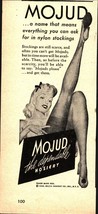1946 Mojud Hosiery Ladies Stockings Nylons Pinup Girl WWII Vintage Print... - $25.98
