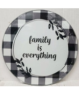 8” Round Glass Cutting Board/Trivet “FAMILY IS EVERYTHING”Black &amp; White-... - £7.70 GBP