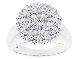 White Cubic Zirconia Rhodium Over Sterling Silver Ring 3.80ctw BJO793W Size 5 - £39.92 GBP