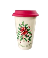 Lenox Comfort Joy Ceramic Travel Thermal Mug Double Wall Holly Silicone Lid - €6,78 EUR