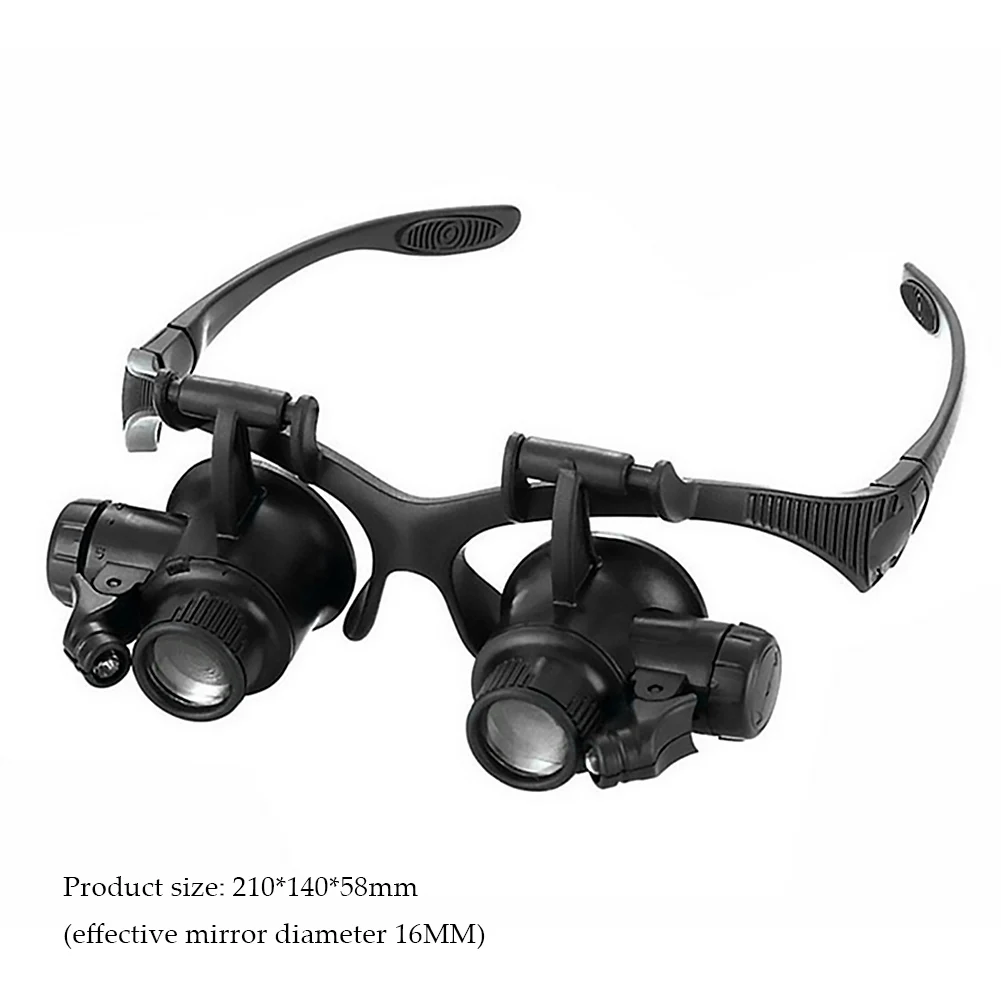 Loupe Magnifier Gles with LED Light Lens Magnifying Head Eyewear for Reading Jew - £136.14 GBP