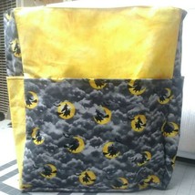 Moon Witches Clouds Magic Halloween Large Purse/Project Bag Handmade 14x16 - $46.49