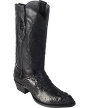 Los Altos Black Handmade Genuine Crocodile Hornback Round Toe Cowboy Boot - £349.75 GBP+