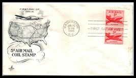 1948 US FDC Cover - 5 cent Air Mail Coil, Pair, Washington DC P18 - $2.96
