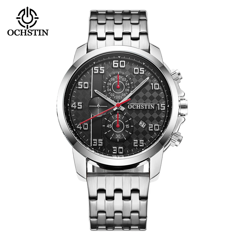 OCHSTIN Original  Multi-functional Quartz Watch Steel Strap Luminous Needle Mens - £32.25 GBP