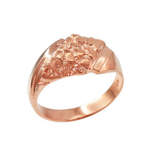 10K Mens Rose Gold Diamond-shape Nugget Ring - $537.59