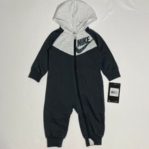 Nike Baby Chevron Hooded Coverall Romper One Piece Outfit Sz 6M 9M - £19.14 GBP