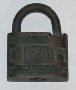 Antique RFD Rural Free Delivery Mail Brass Padlock, No Key- NR! - $27.62 CAD