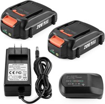 Energup 2Pack 3.0Ah Replacement For Worx 20V Lithium Battery For Wa3520 ... - $79.95