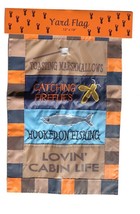 Cabin Life Flag Yard Banner Embroidered 12x18" Camping RV Lodge Cabin Fishing - $17.15