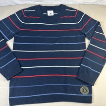 Mouli Sweater family friends and fools Size Large Navy Blue With Stripes  - $24.33