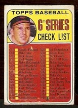 1969 Topps #504 6TH Series Check List Baltimore Orioles Brooks Robinson Good - £0.78 GBP