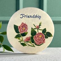 Vtg Salt Marsh Pottery Friendship Floral Plaque Handmade Massachusetts - $25.20
