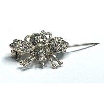 925 Sterling Silver And Marcasites Bumble Bee Brooch Sky - $35.64