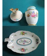 Paragon England Pair Of Mini Vases Spode Leaf Shape Dish Lot 3 Pcs[87] - $74.47 CAD