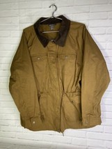 NEW Eddie Bauer Water Repellent Jacket Utility Canvas Chore Tan Bison Womens 2XL - $86.63