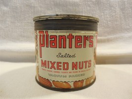 Vintage 1940s/50s Planters Peanut Mr Peanut Salted Mixed Nuts Tin Can 7 ... - $17.95